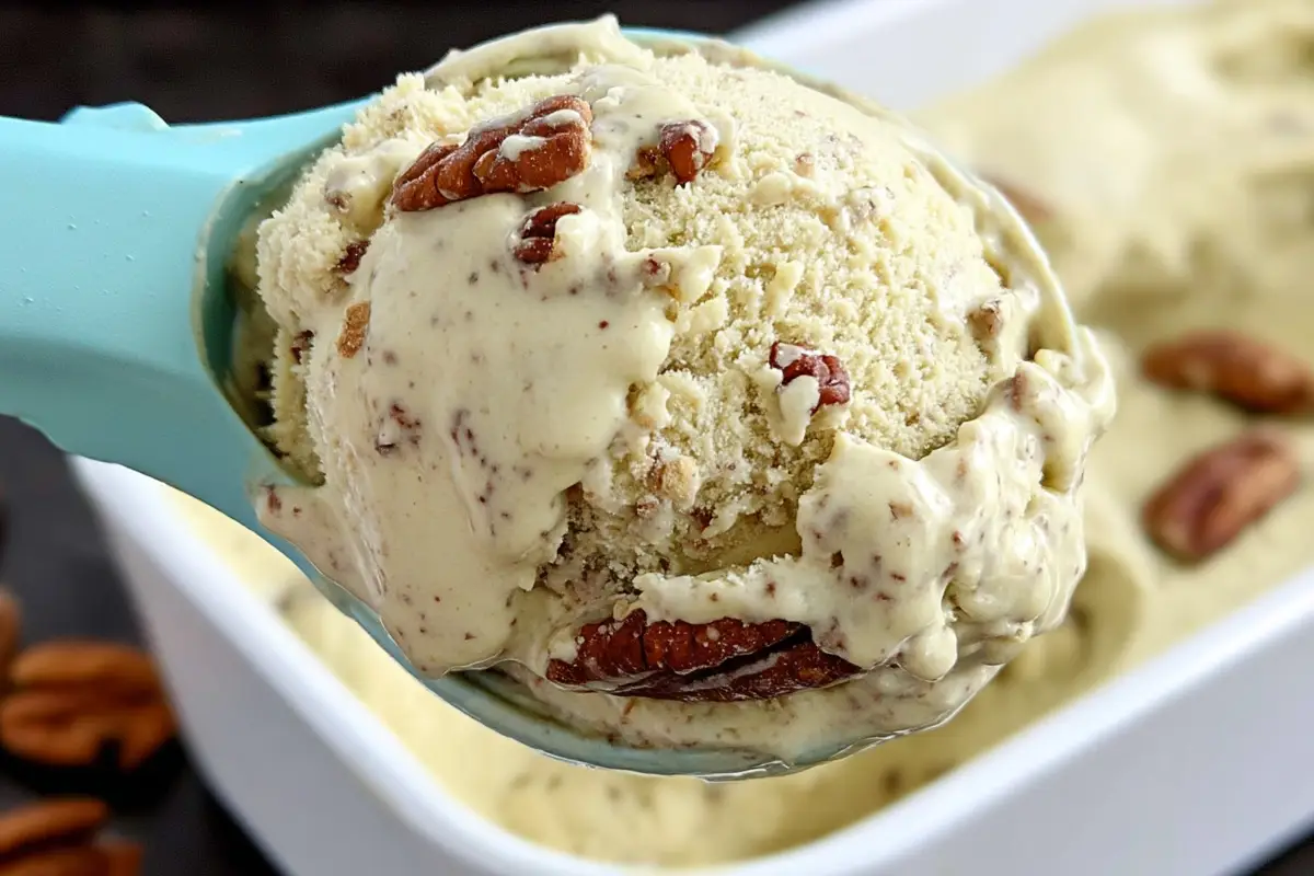 Easy Keto Butter Pecan Ice Cream (No-Churn)