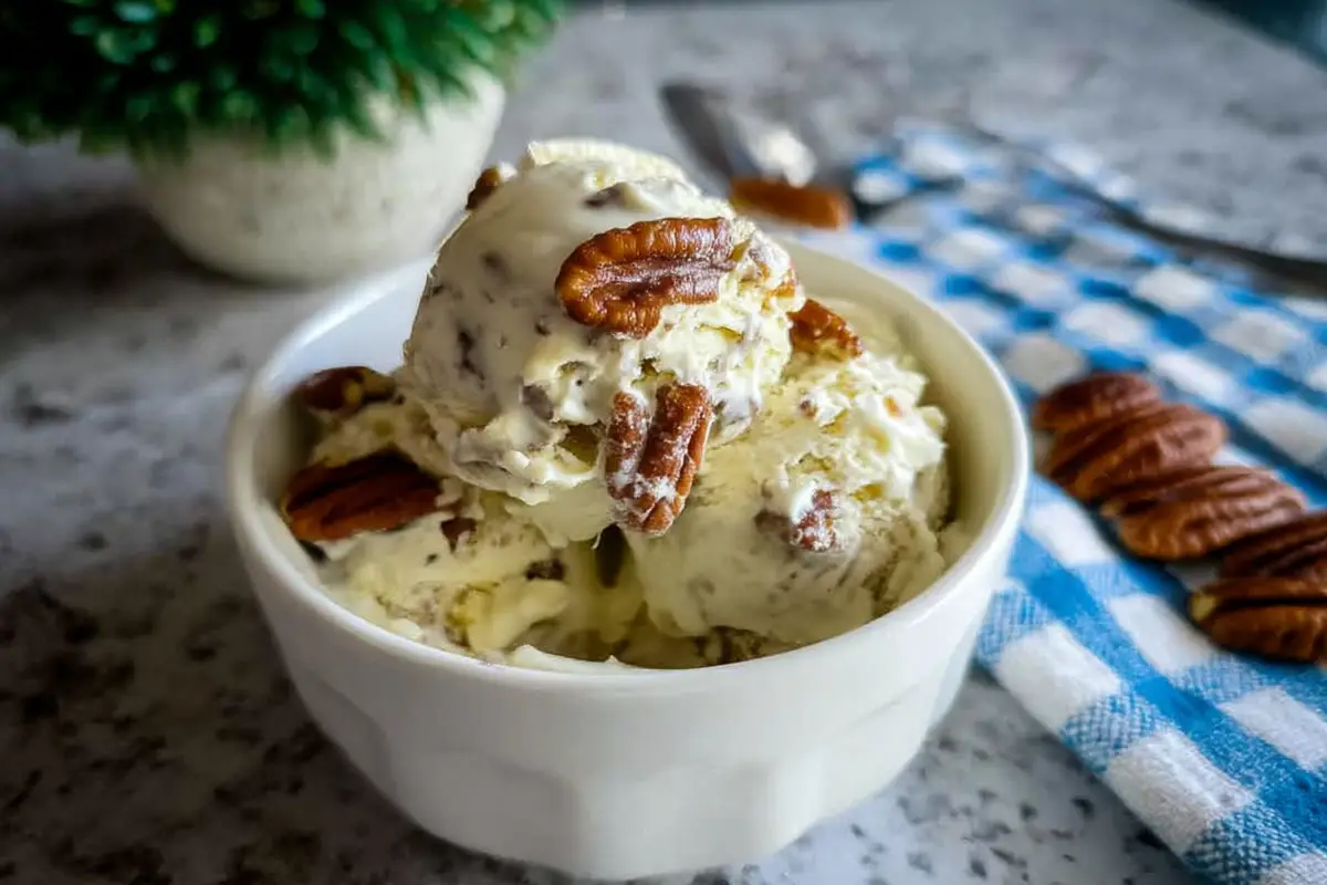 Easy Keto Butter Pecan Ice Cream with Condensed Milk (No Churn!)
