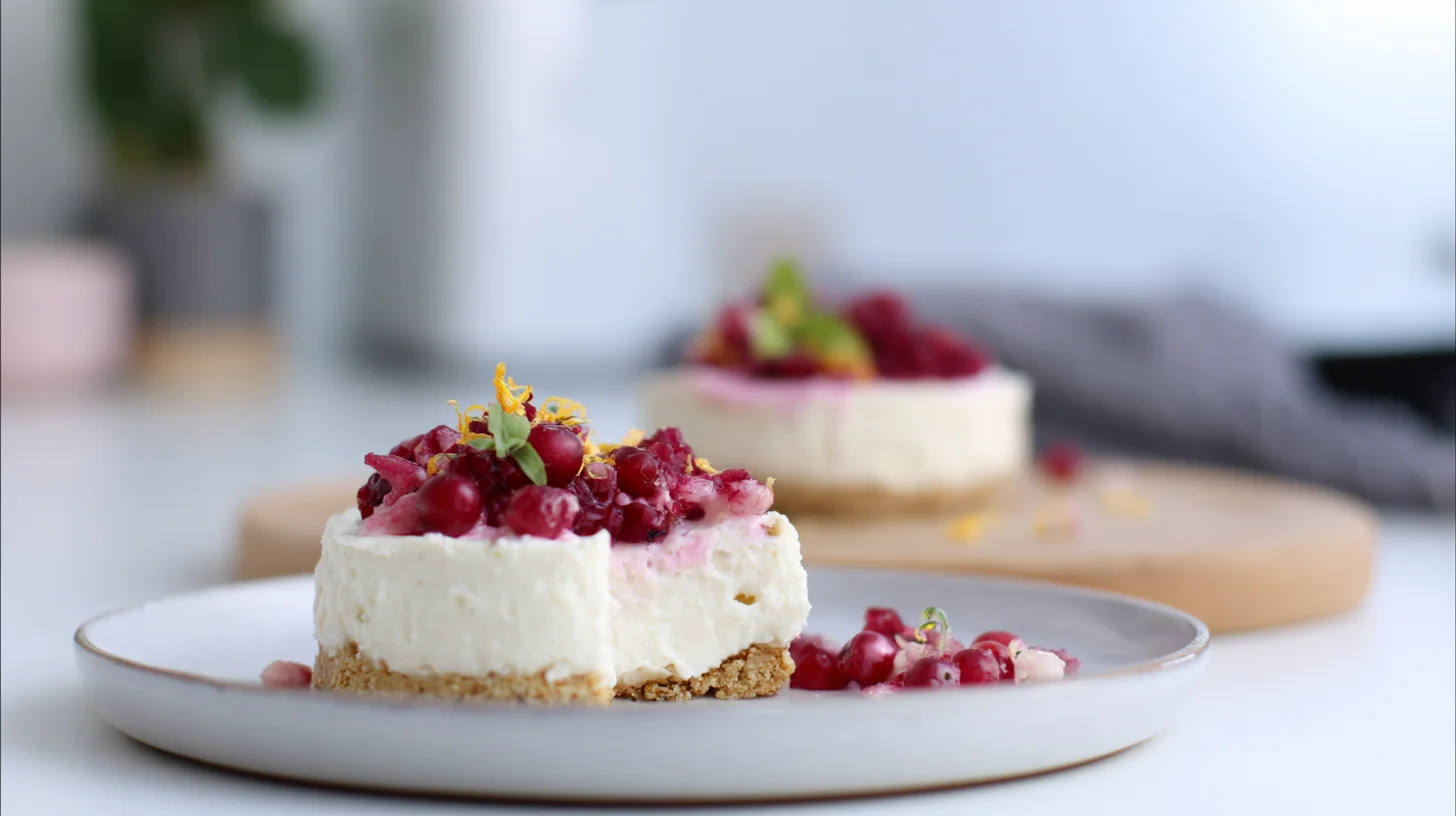 Keto Cranberry Orange Cheesecake