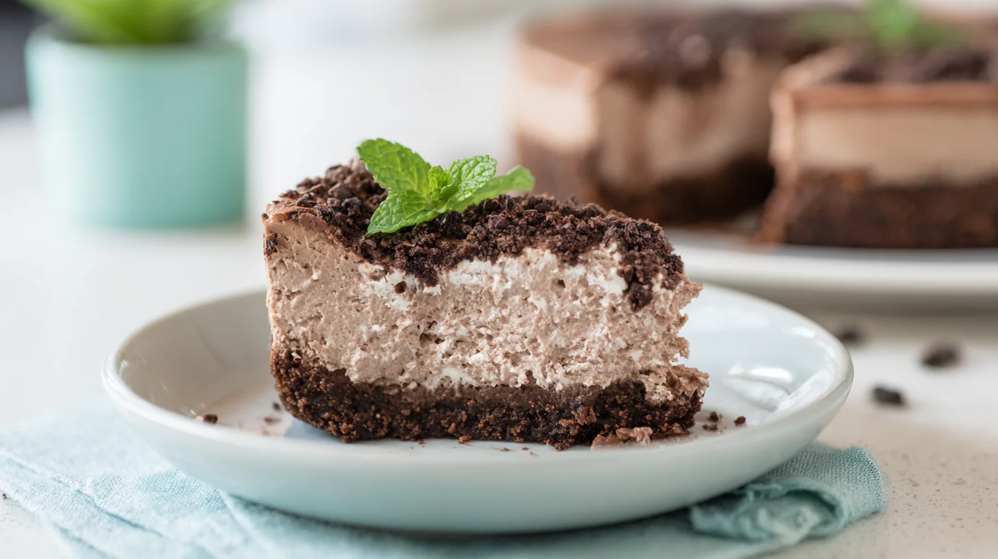 Keto Mint Chocolate Cheesecake