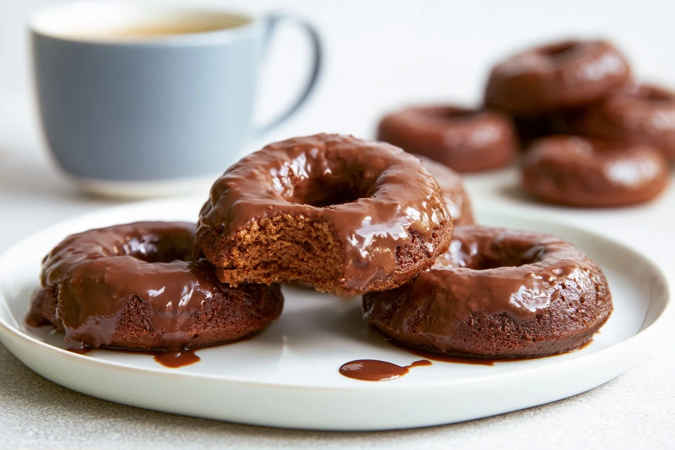 Keto Chocolate Glazed Donuts