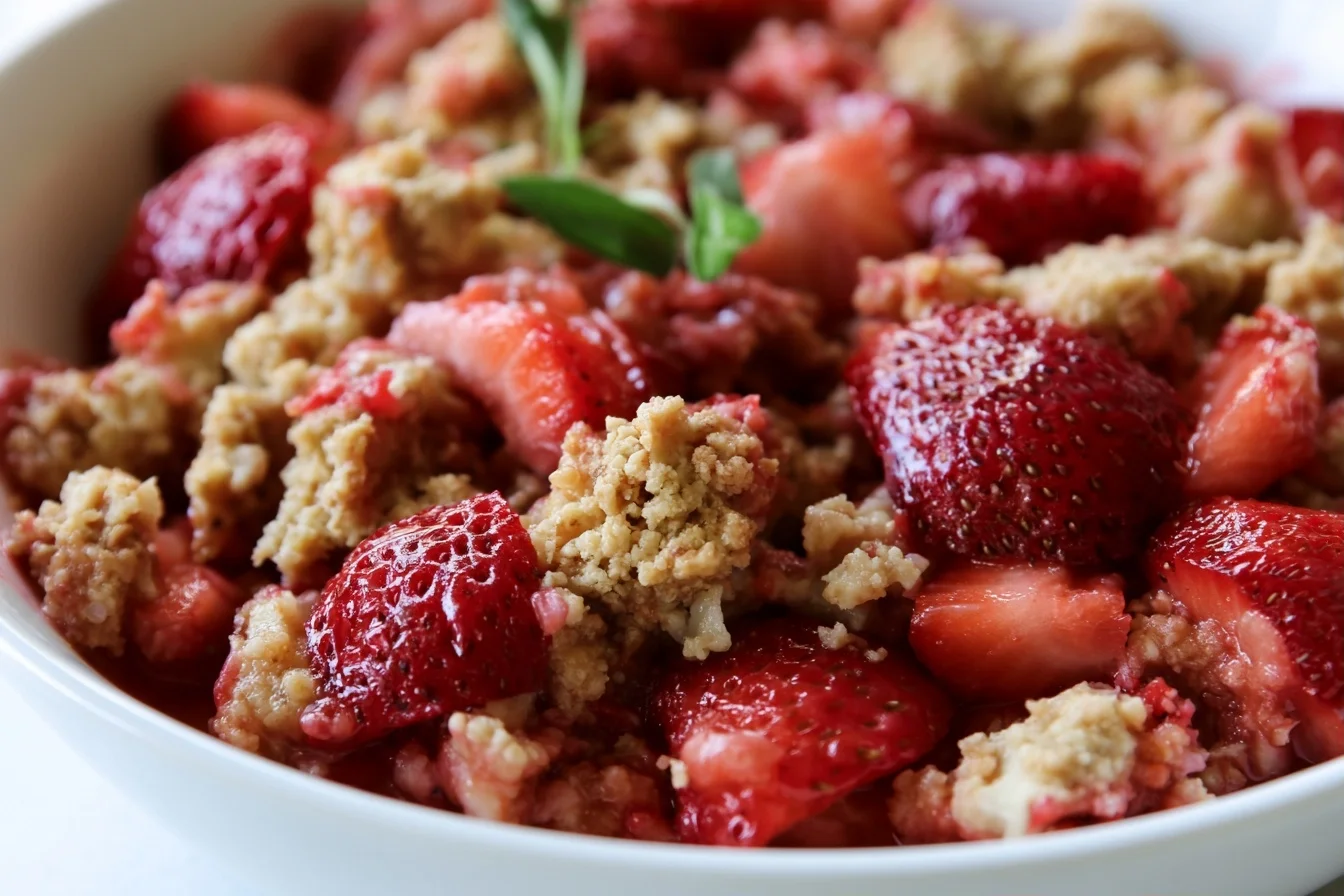 Keto Strawberry Crisp with Buttery Almond Flour Topping