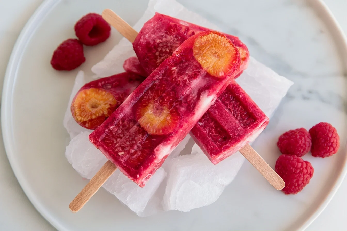 Keto Raspberry Popsicles
