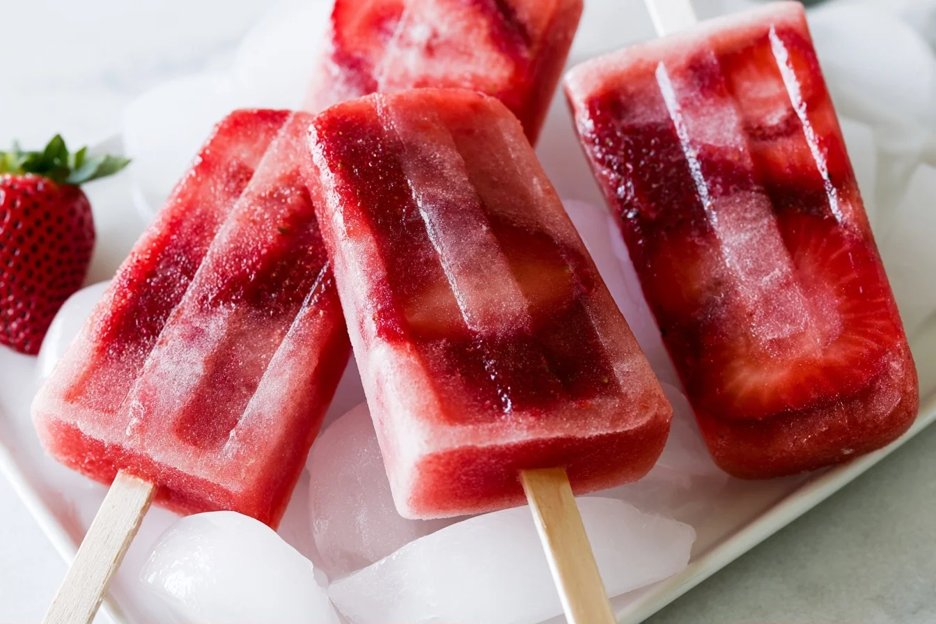 Keto Strawberry Popsicles