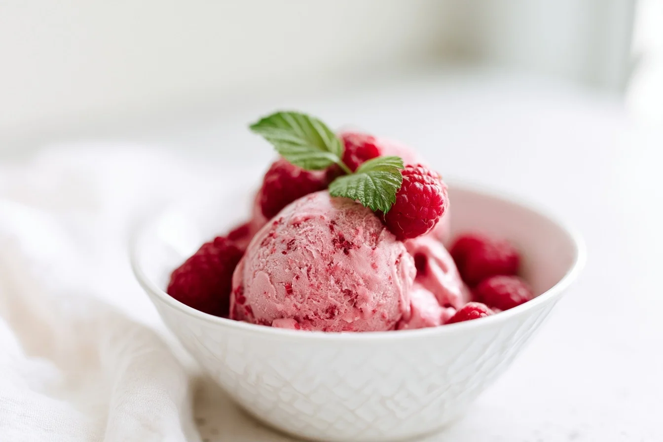 Keto Raspberry Ice Cream