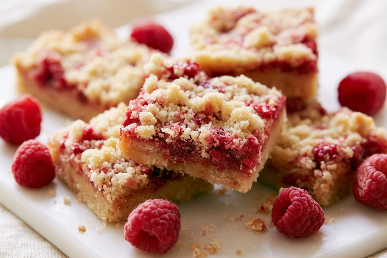 Keto Raspberry Bars with Buttery Almond Flour Crust