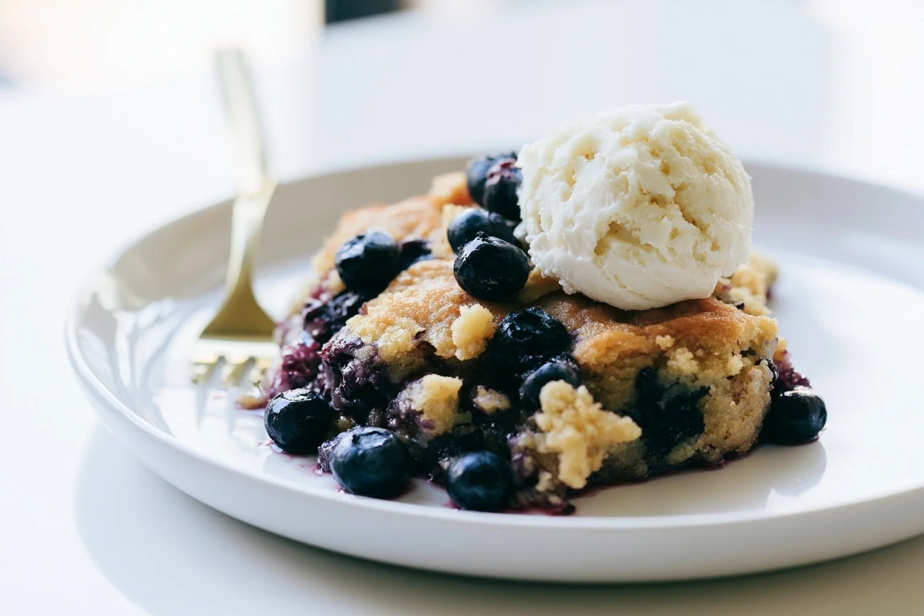 Keto Blueberry Cobbler with Buttery Almond Flour Topping