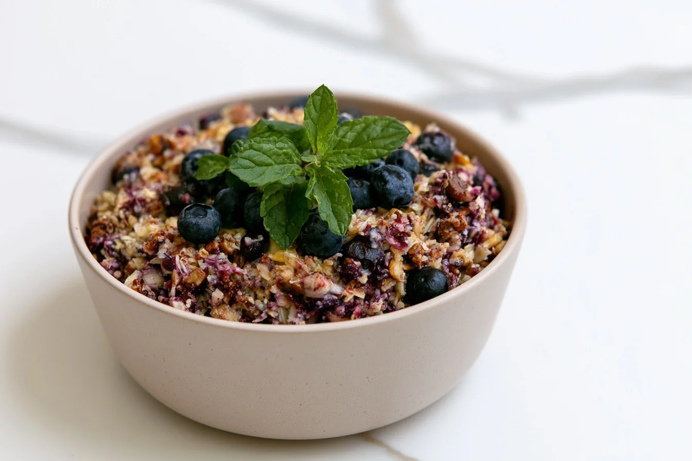 Keto Blueberry Crisp with Buttery Almond Flour Topping