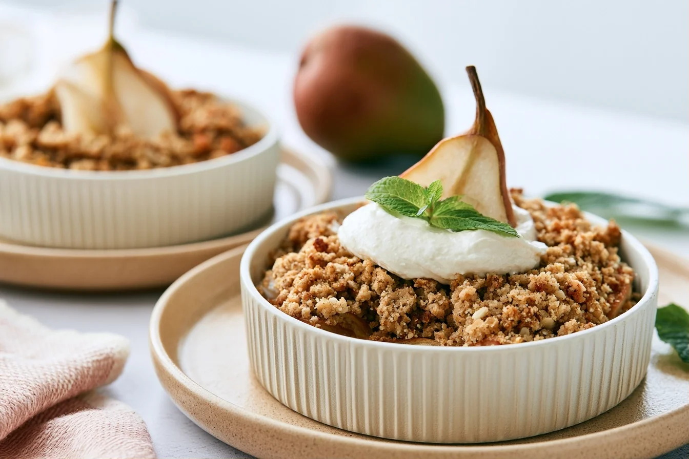 Keto Pear Crumble with Buttery Almond Flour Topping