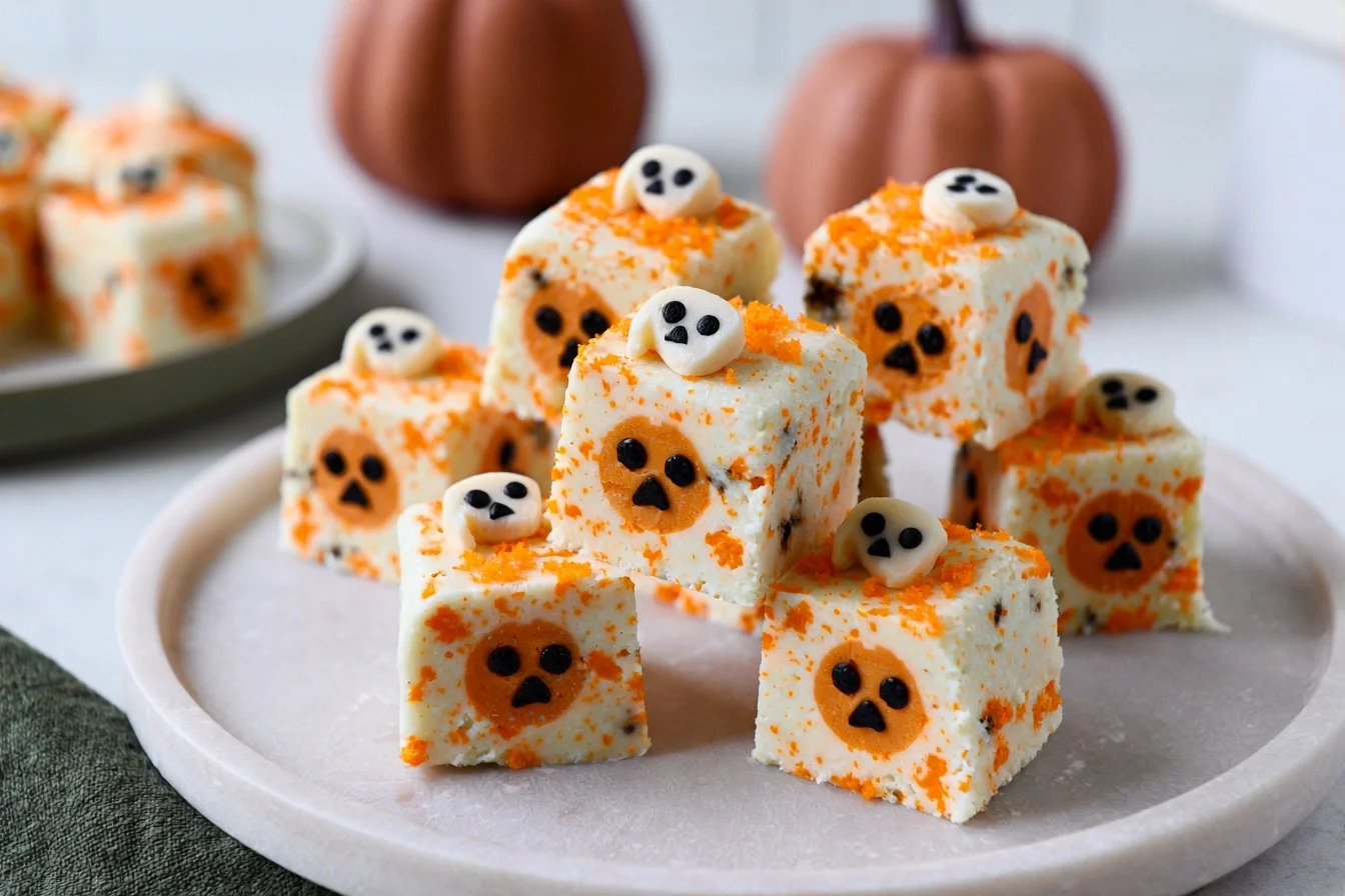 Keto Halloween Fudge with Spooky Orange Swirls