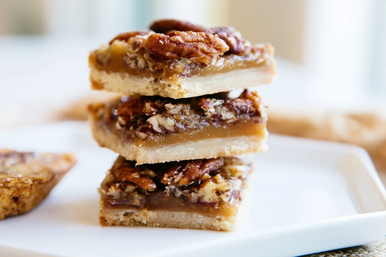 Keto Caramel Pecan Bars with Sugar-Free Caramel Layer