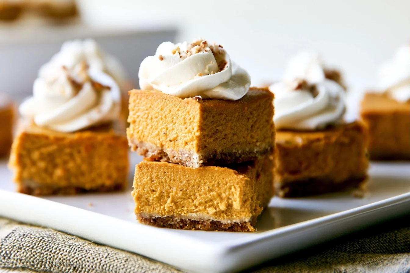 Keto Pumpkin Cheesecake Bars With Almond Flour Crust