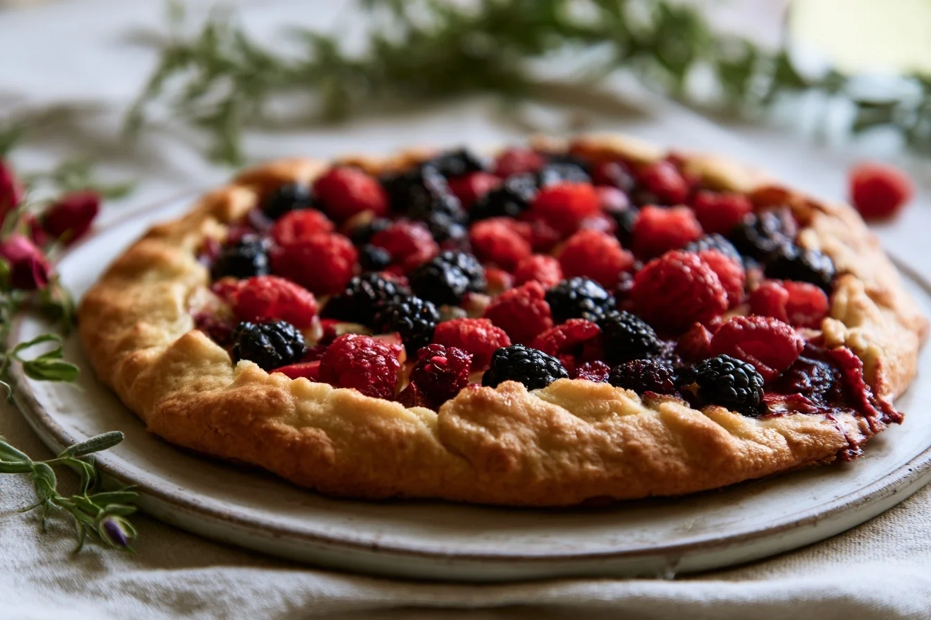 Keto Berry Galette with Flaky Almond Flour Crust