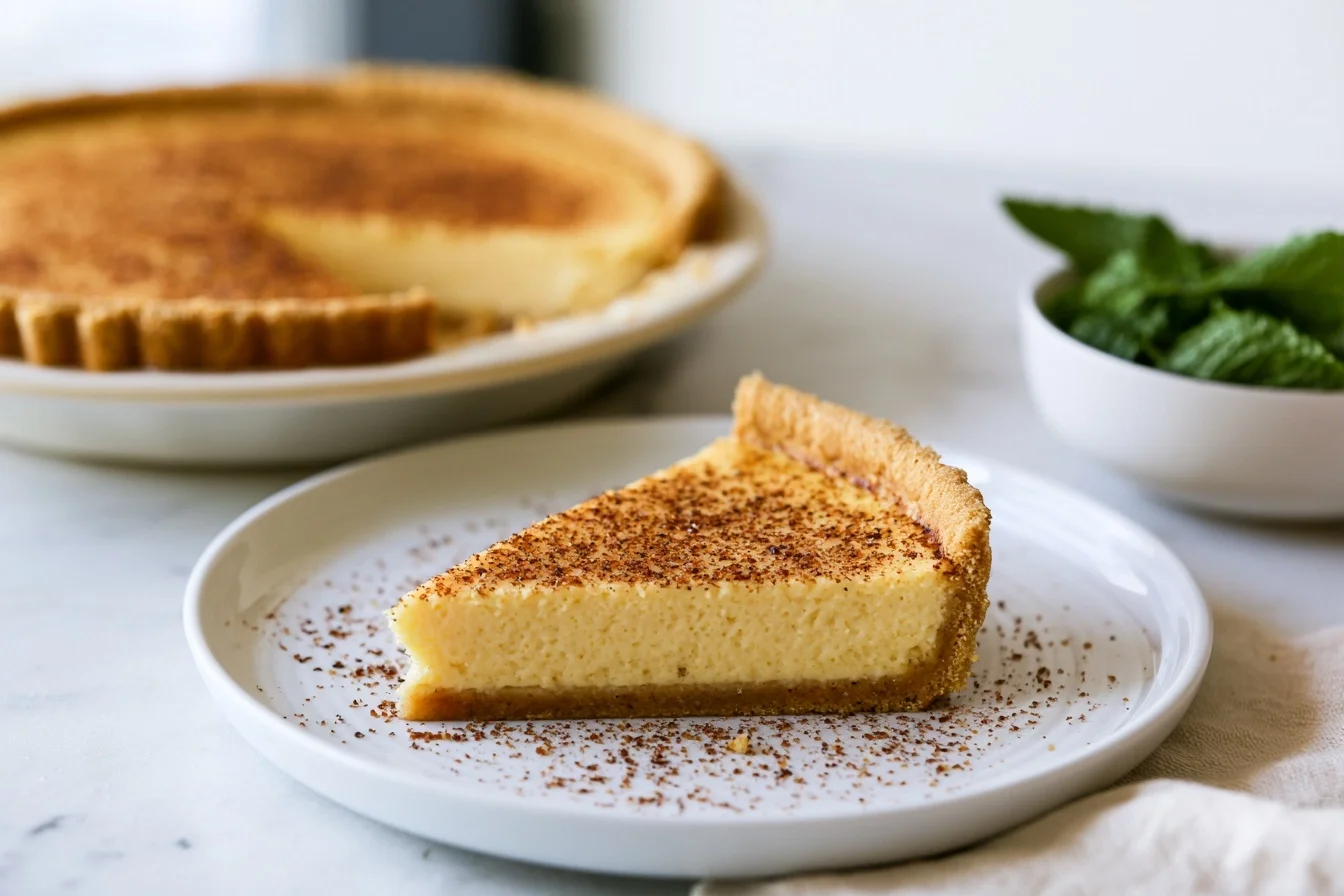 Keto Custard Pie with Silky Smooth Filling and Almond Crust
